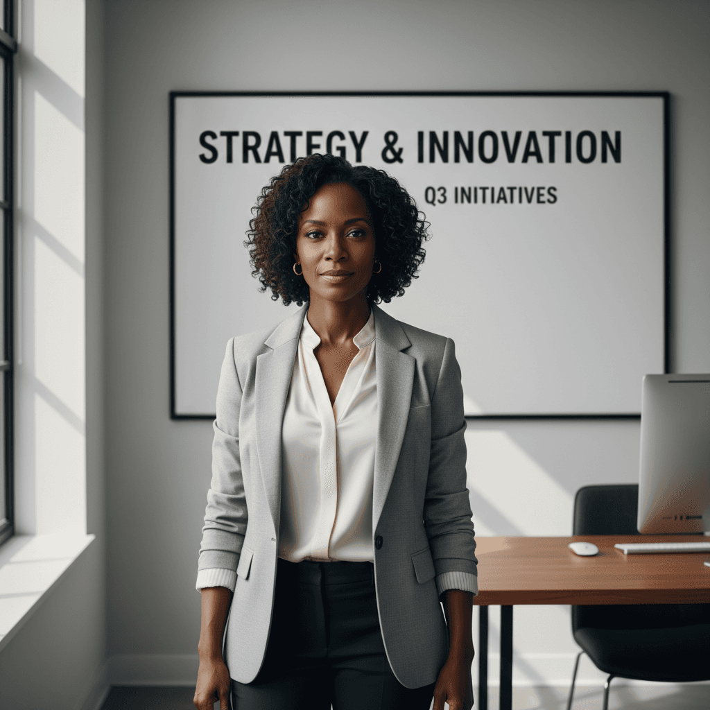 Confident woman in modern office