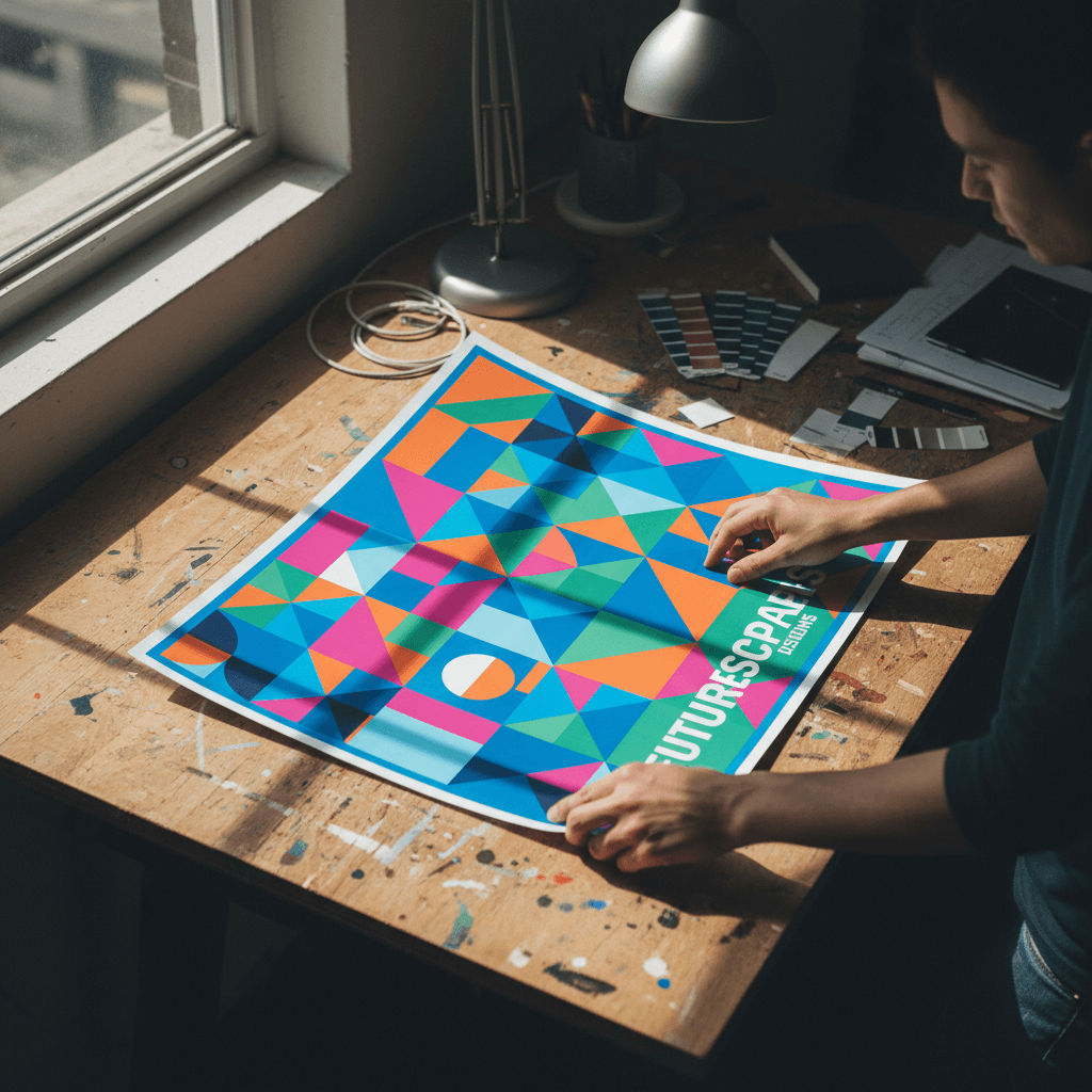 Graphic designer producing experiential marketing materials